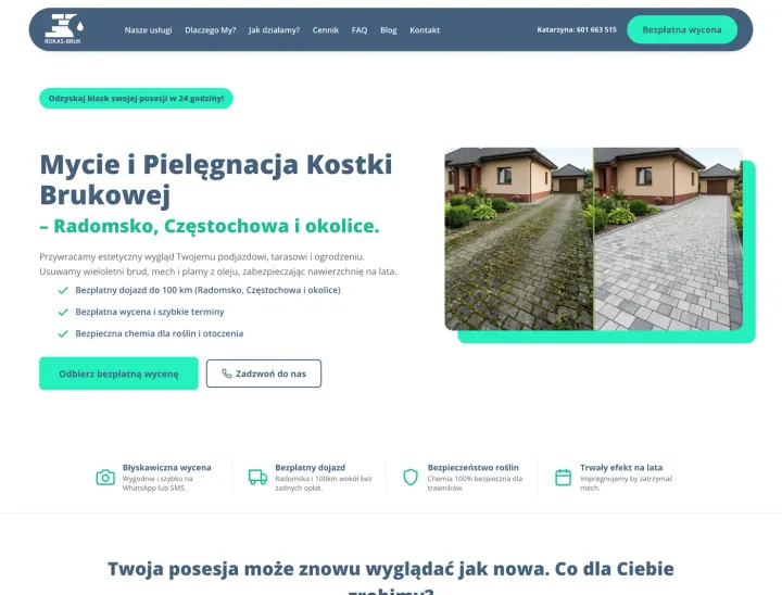 Strona ROKAS-BRUK: widok strony głównej