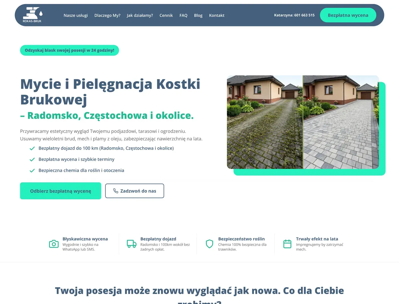 Strona ROKAS-BRUK: widok strony głównej