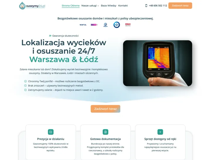 Strona Suszymy24: widok strony głównej